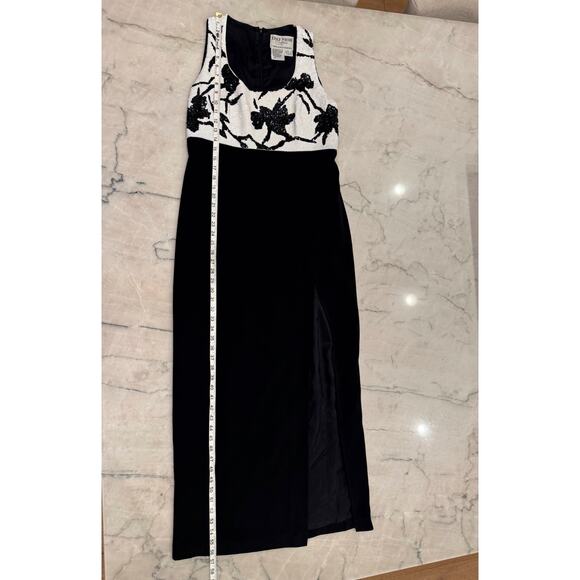 Daymore Couture Gown Sz 14 2-pc Blazer Sheath Black & White Sequins MOB Formal - Picture 16 of 16